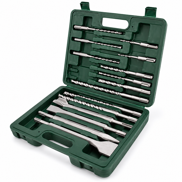 Coffret de 17 forets et burins SDS Plus pour béton