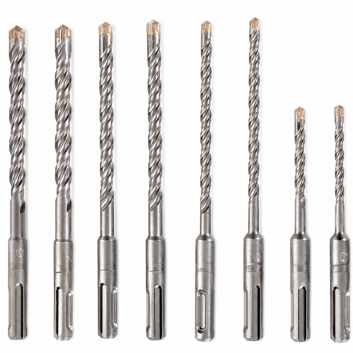 Jeu de 8 forets béton SDS Plus 4 taillants – Ø 6 à 16 mm pour perforateur