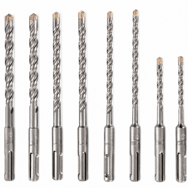 Jeu de 8 forets béton SDS Plus 4 taillants – Ø 6 à 16 mm pour perforateur