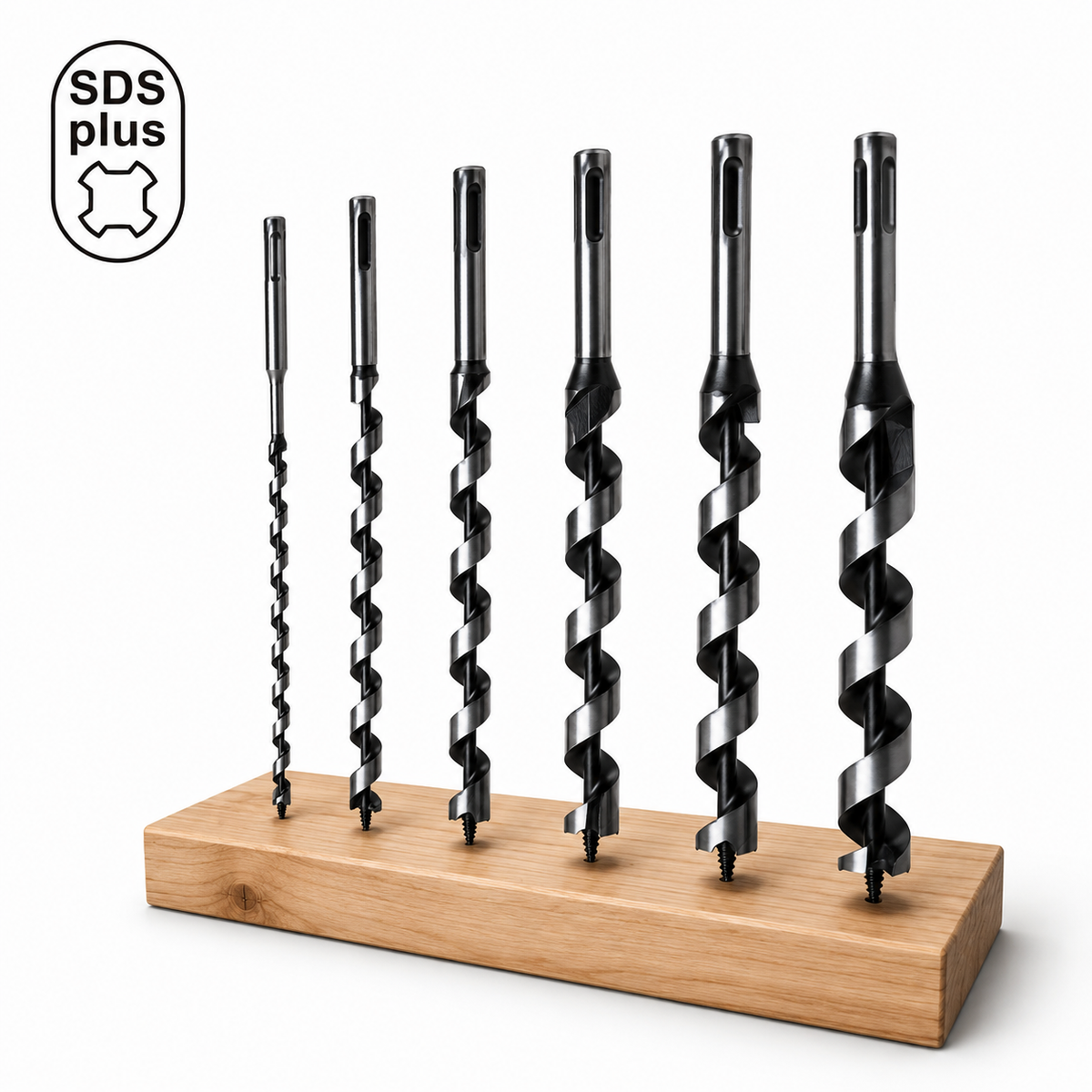 Jeu de 5 mèches à bois SDS Plus 600 mm – Ø8 à 24 mm pour charpente
